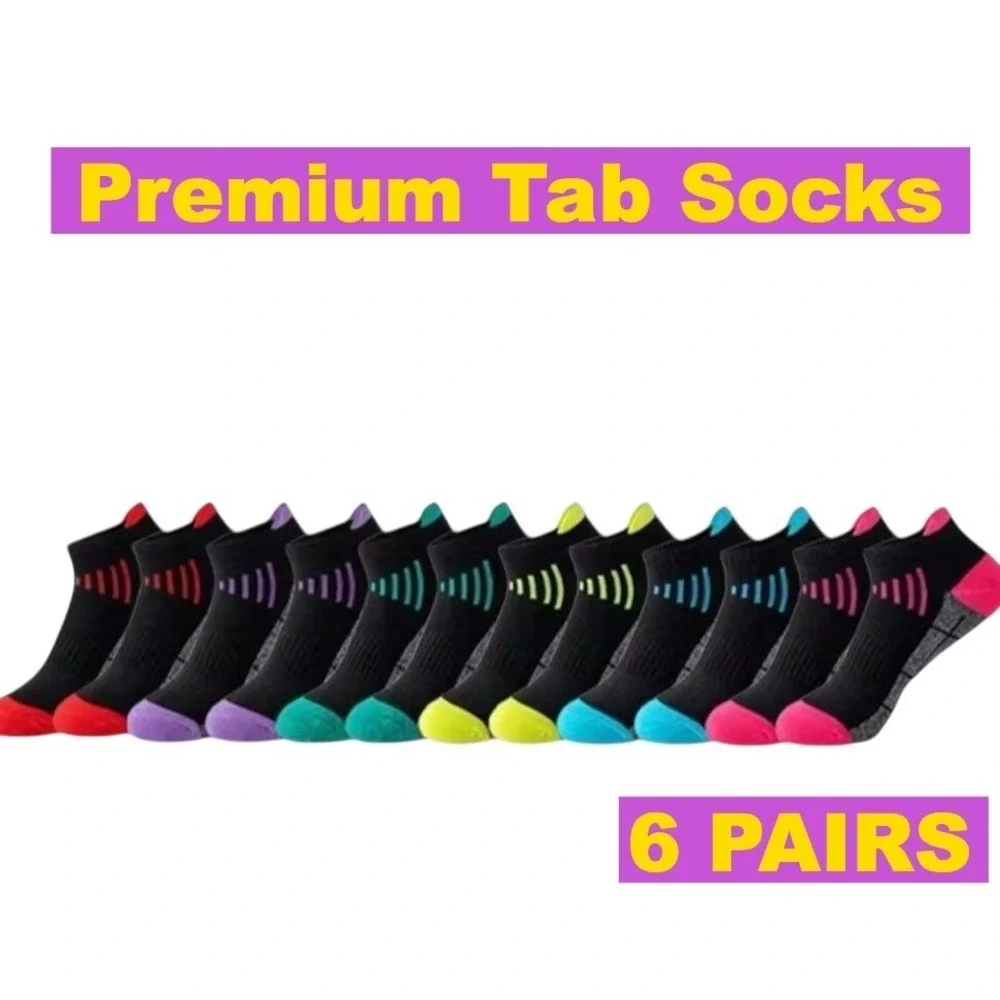 Calcetines Deportivos Cortos De Colores Para Mujer Paquete De 6 Unidades